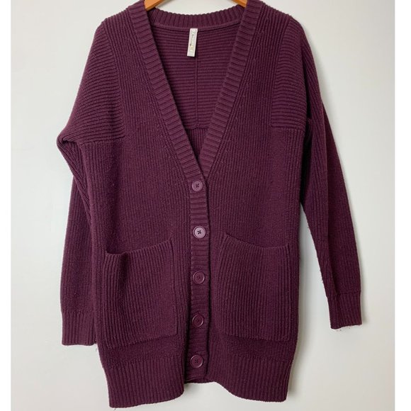 Athleta West End Oversized Cardigan in Antique Burgundy - Picture 2 of 9